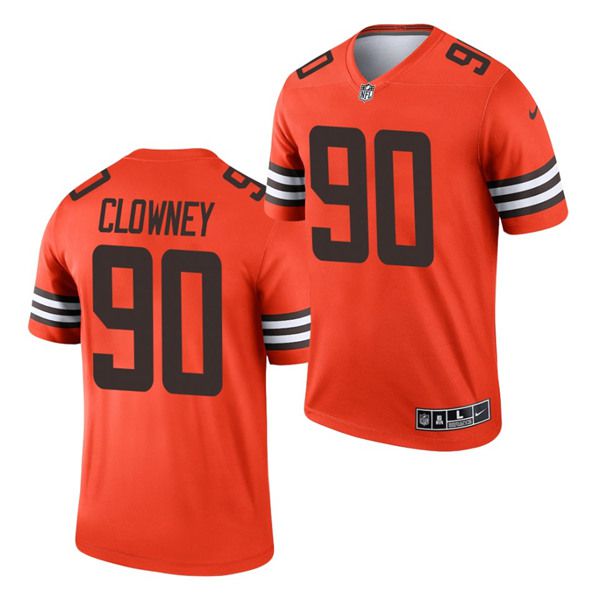 Men Cleveland Browns #90 Jadeveon Clowney Nike Orange Inverted Legend NFL Jersey